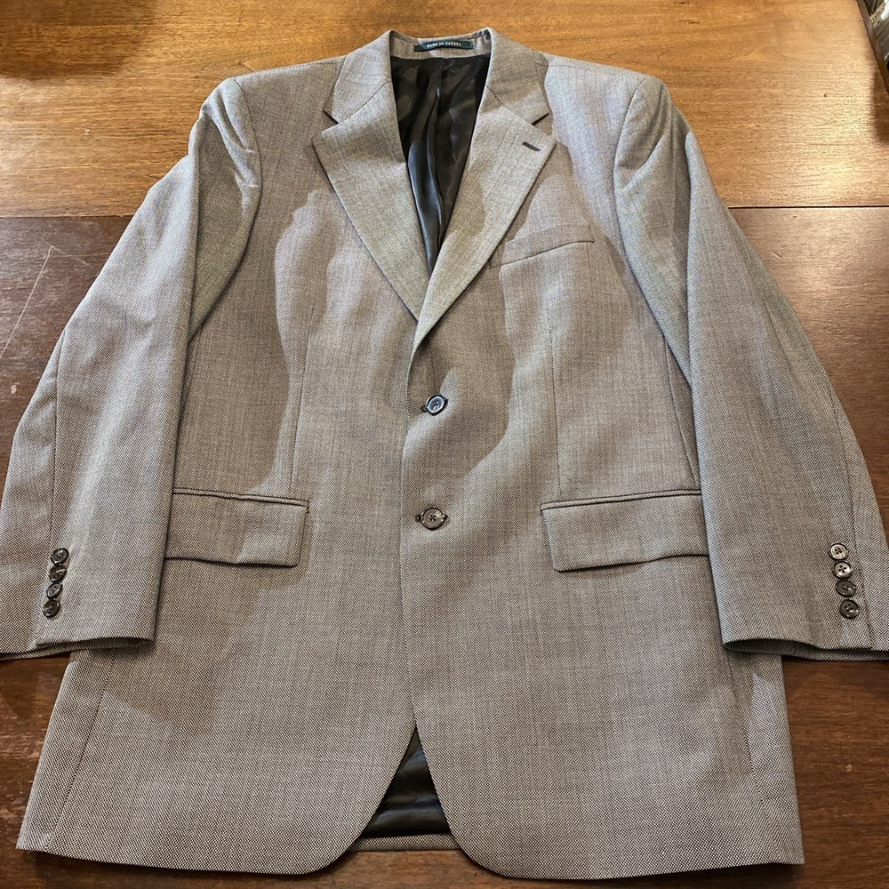Lauren Ralph Lauren Blazer Mens 42T Grey Sport Coat 100% Wool 2 Button Jacket